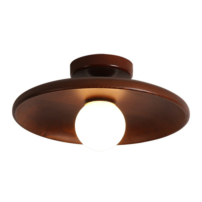 Minimalist Wooden Semi-Flush Ceiling Light