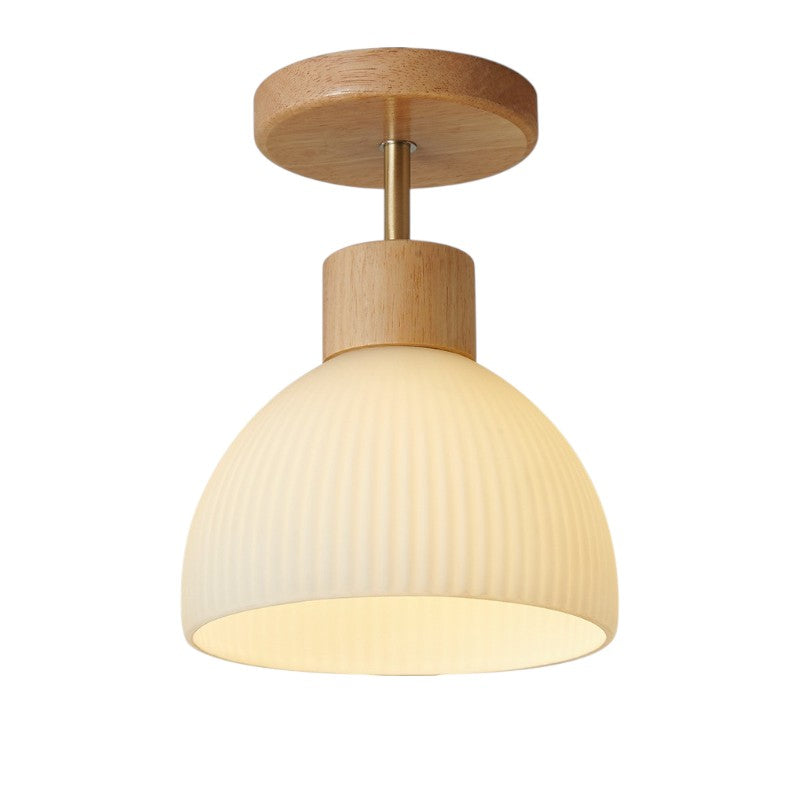 Ailse Wood and Glass Ceiling Lamp