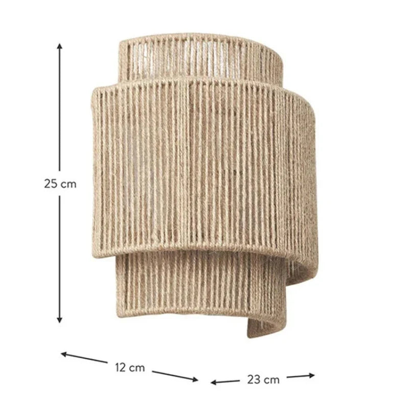RattanGlow Handwoven Rattan Wall Lamp