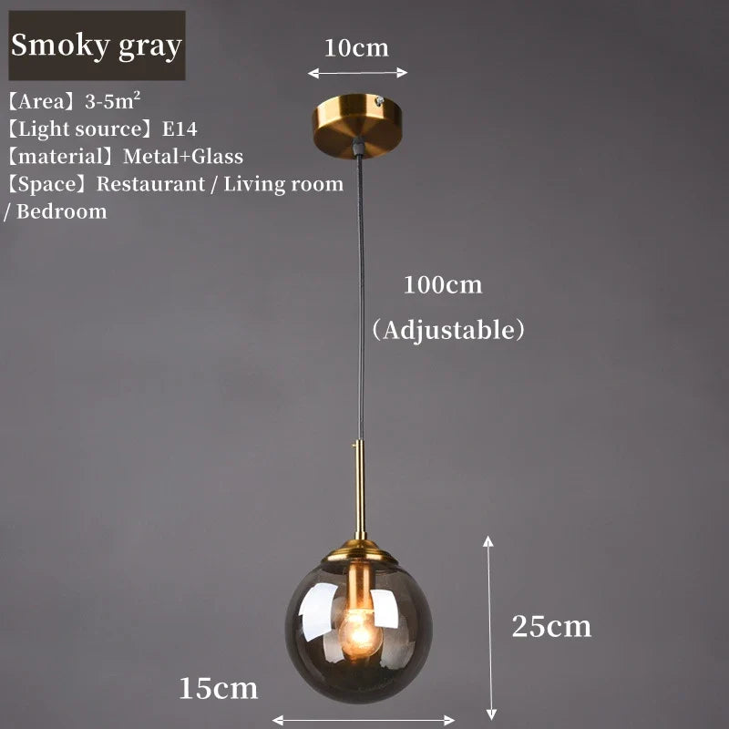 Nordic Glass Globe Pendant Light