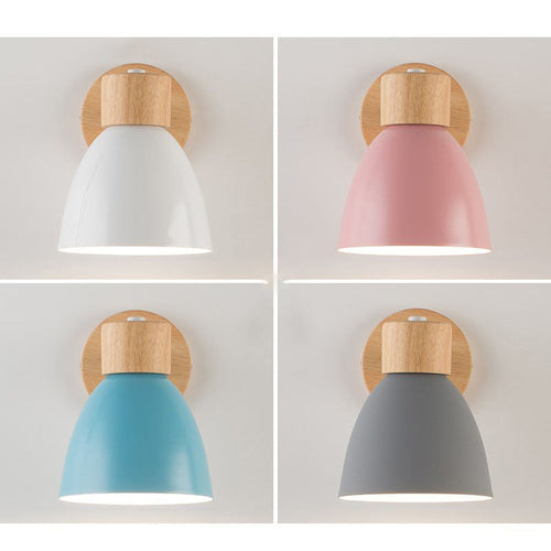 Macaron Wood and Iron Wall Sconce