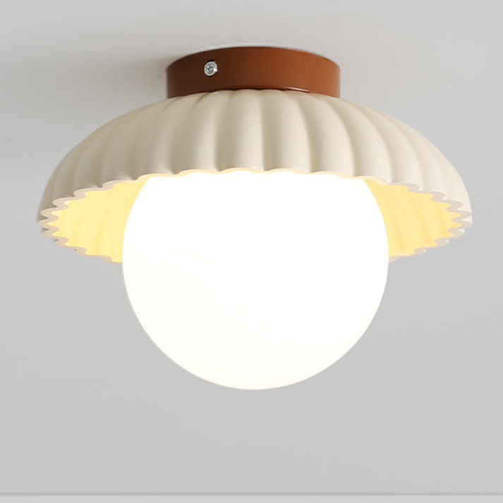 Iron and Glass Hallway Ceiling Light