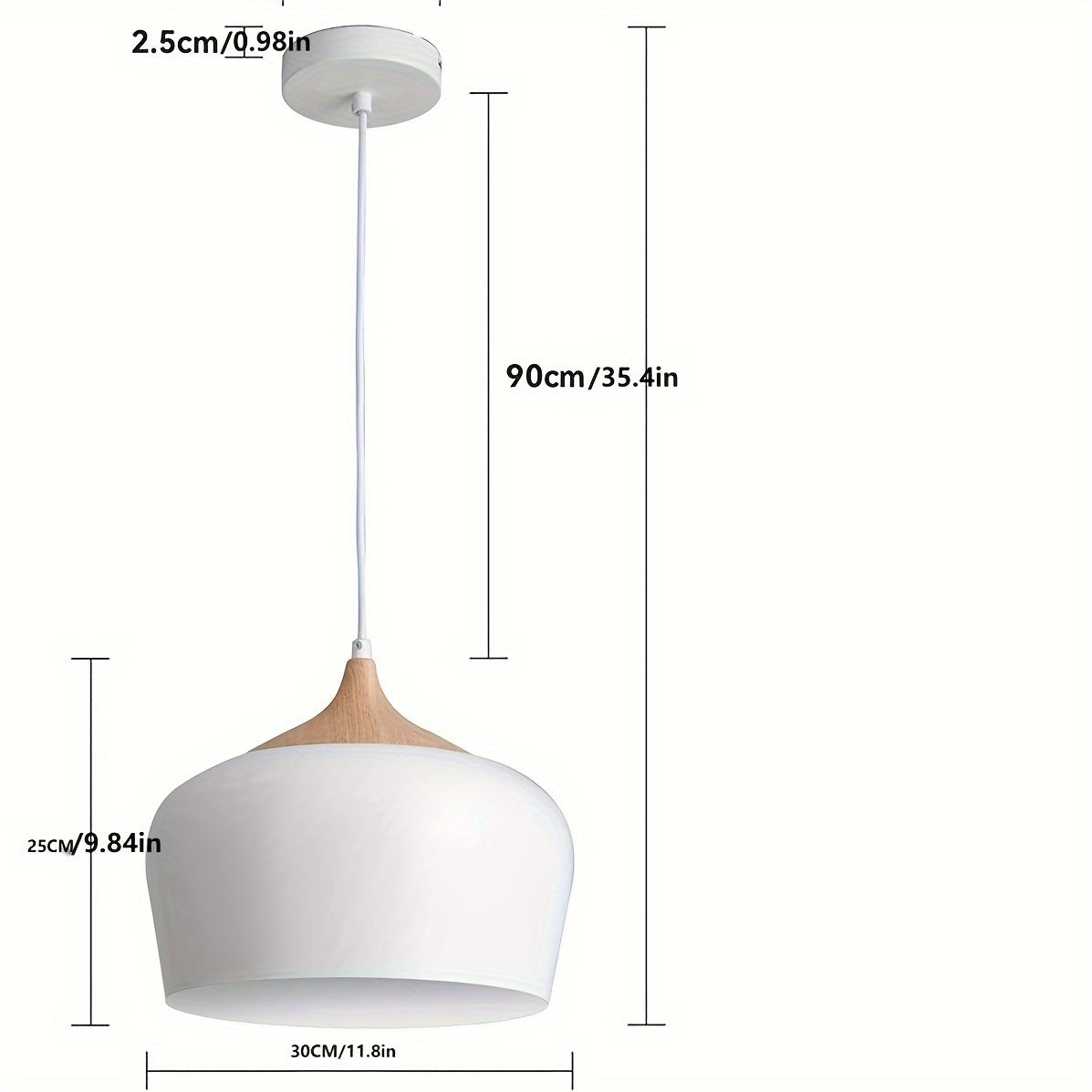 Scandinavian Iron and Wood Pendant Light