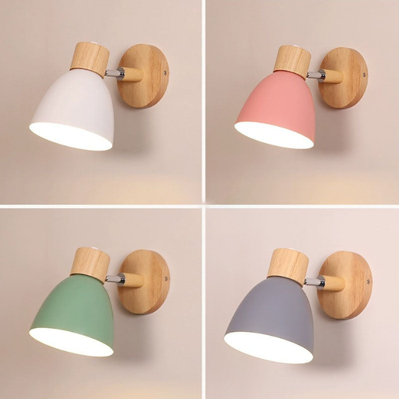 Macaron Wood and Iron Wall Sconce