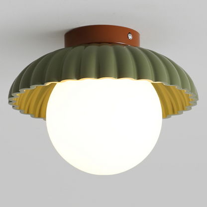 Iron and Glass Hallway Ceiling Light