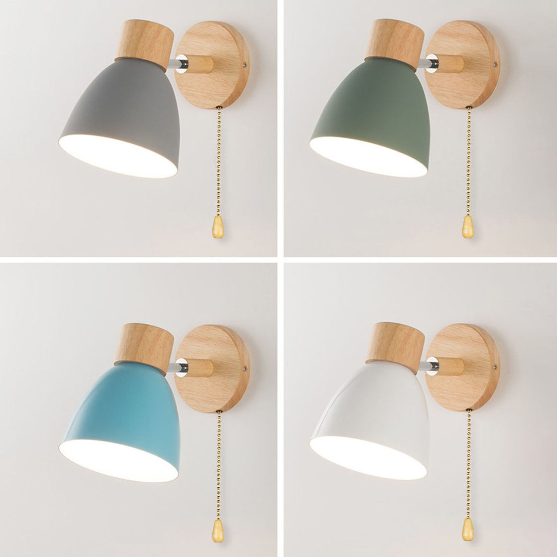 Macaron Wood and Iron Wall Sconce