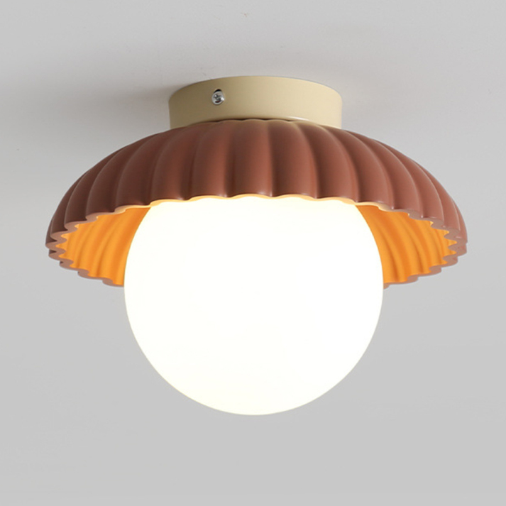 Iron and Glass Hallway Ceiling Light