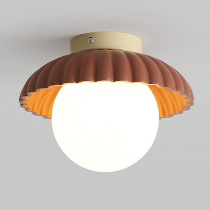 Iron and Glass Hallway Ceiling Light