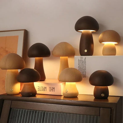 Portobello Mushroom Wood Night Light