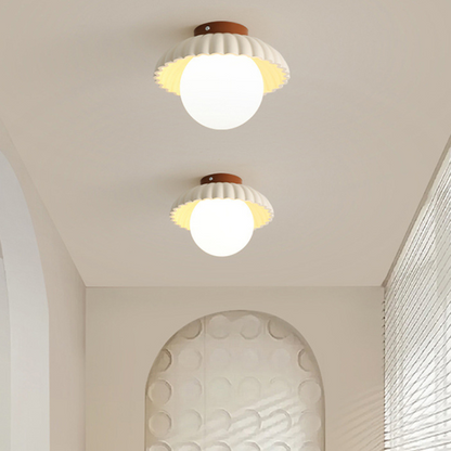 Iron and Glass Hallway Ceiling Light