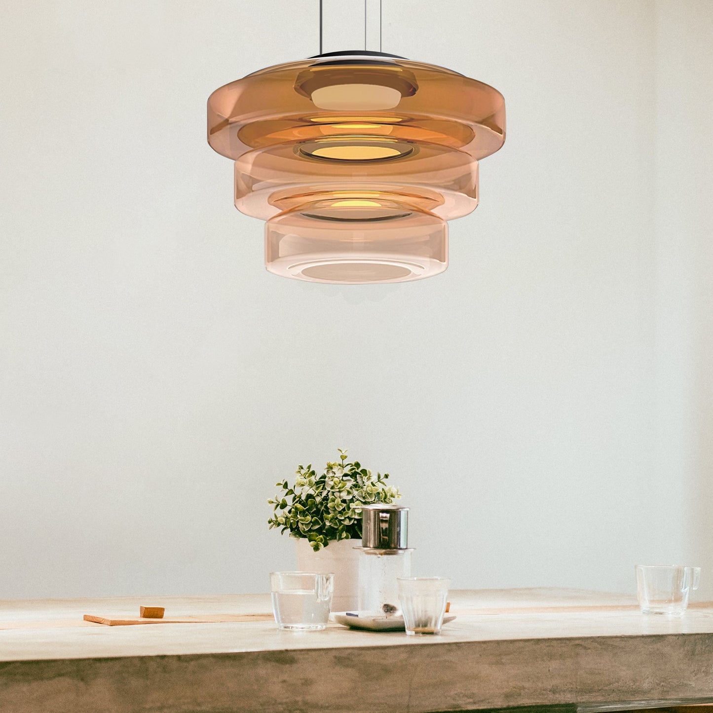 Bauhaus Layered Glass Pendant Light