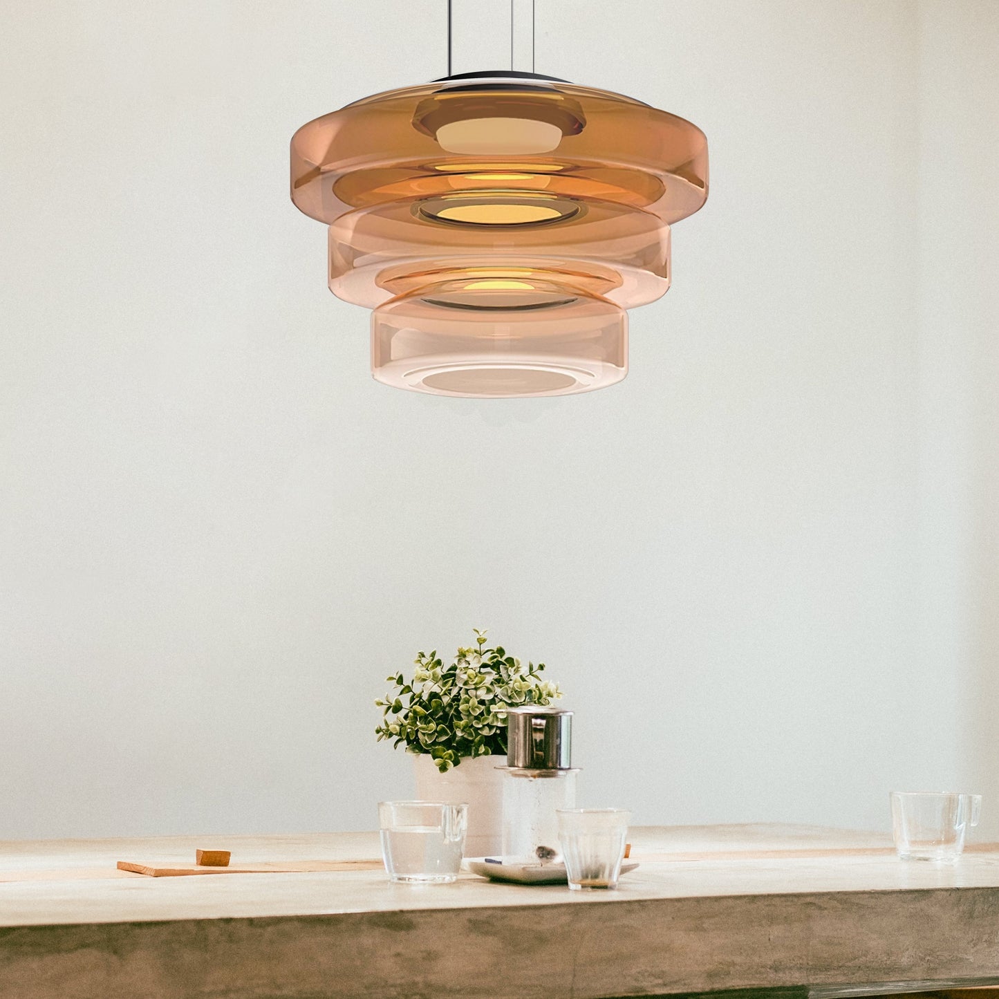 Bauhaus Layered Glass Pendant Lamp