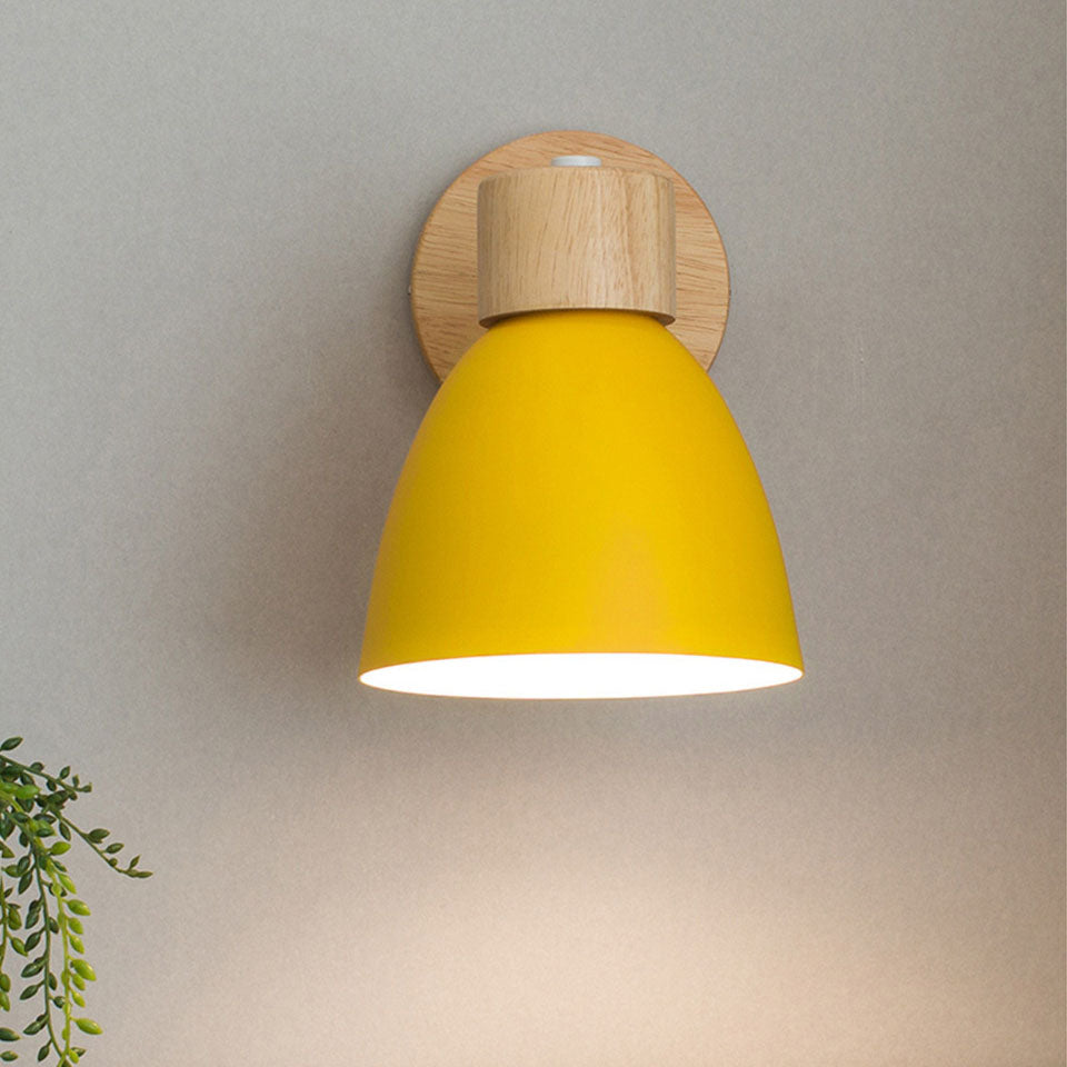Macaron Wood and Iron Wall Sconce