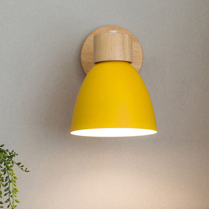Macaron Wood and Iron Wall Sconce