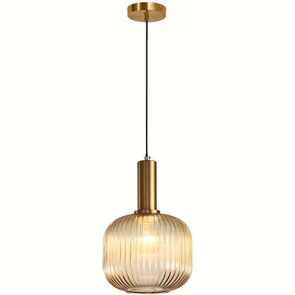 Striped Glass Pendant Light