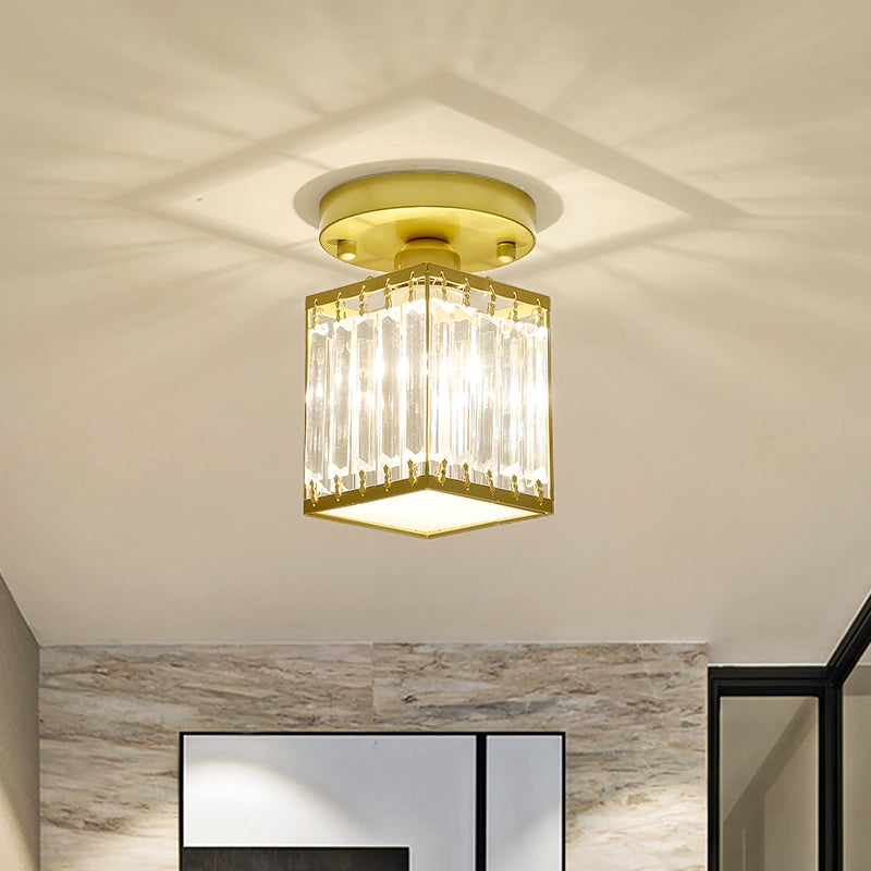 Crystal Foyer Semi-Flush Ceiling Light