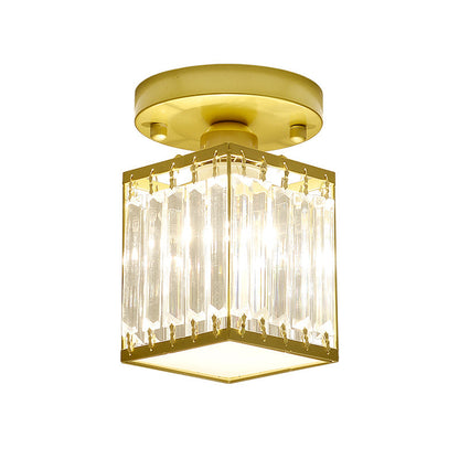 Crystal Foyer Semi-Flush Ceiling Light