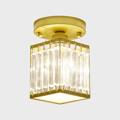 Crystal Foyer Semi-Flush Ceiling Light
