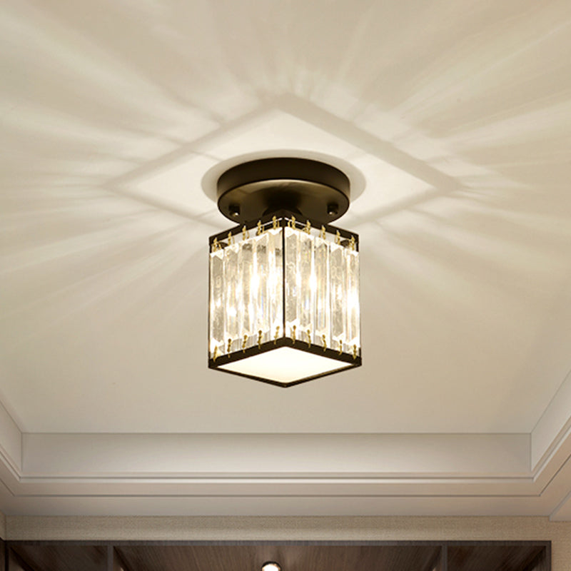 Crystal Foyer Semi-Flush Ceiling Light