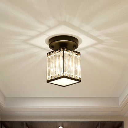 Crystal Foyer Semi-Flush Ceiling Light