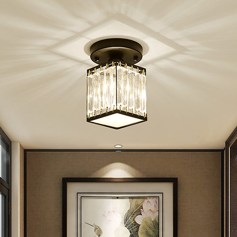 Crystal Foyer Semi-Flush Ceiling Light