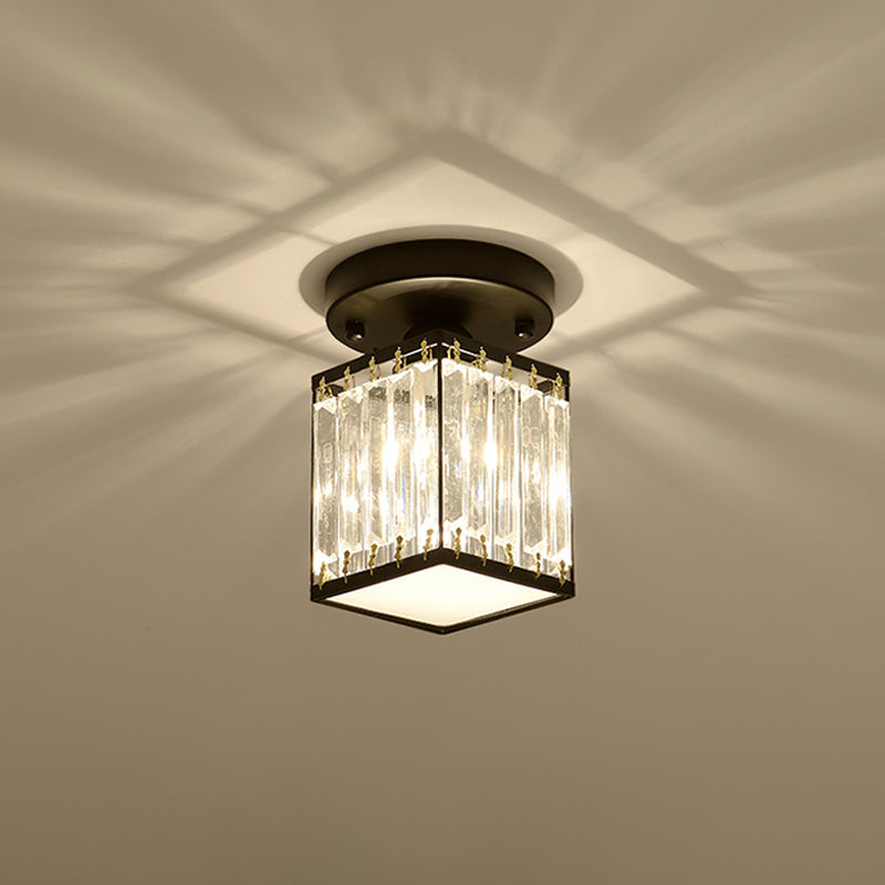 Crystal Foyer Semi-Flush Ceiling Light