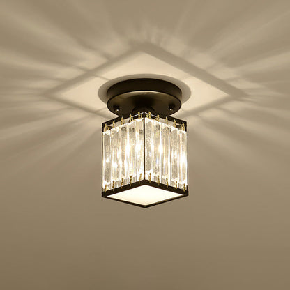 Crystal Foyer Semi-Flush Ceiling Light