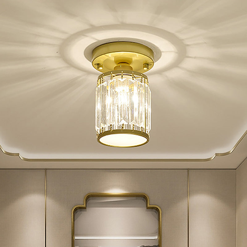 Crystal Foyer Semi-Flush Ceiling Light