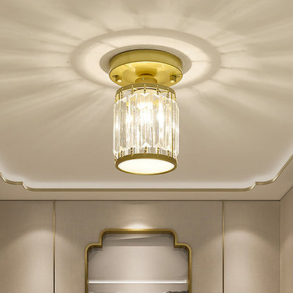 Crystal Foyer Semi-Flush Ceiling Light