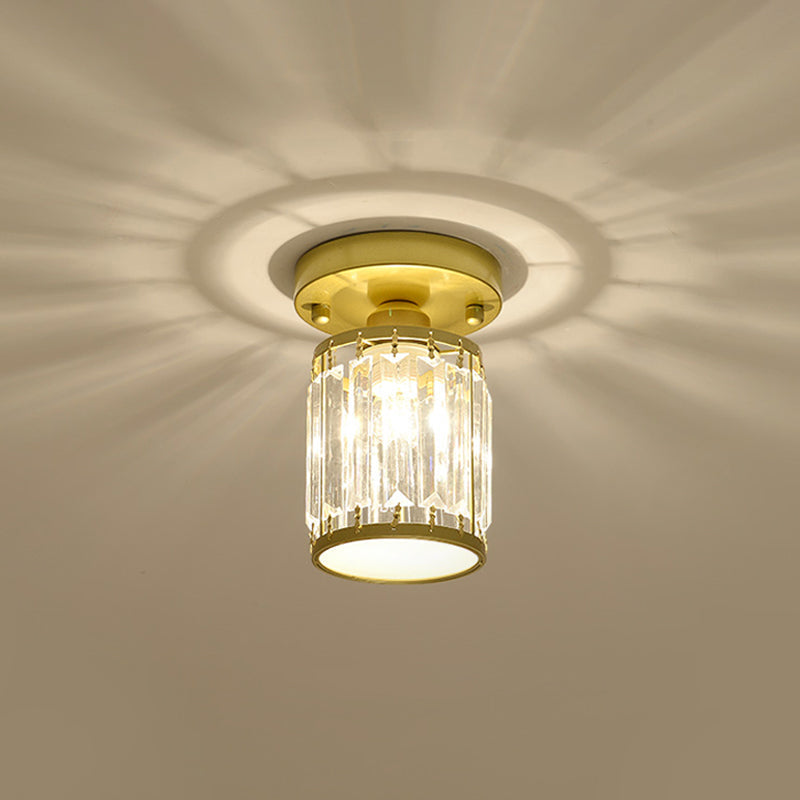 Crystal Foyer Semi-Flush Ceiling Light