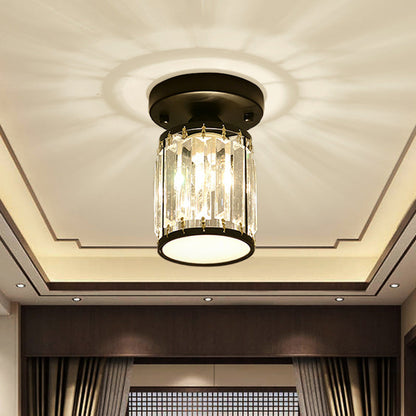 Crystal Foyer Semi-Flush Ceiling Light