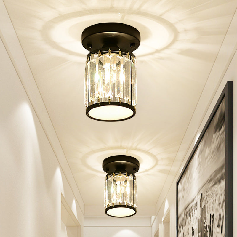 Crystal Foyer Semi-Flush Ceiling Light