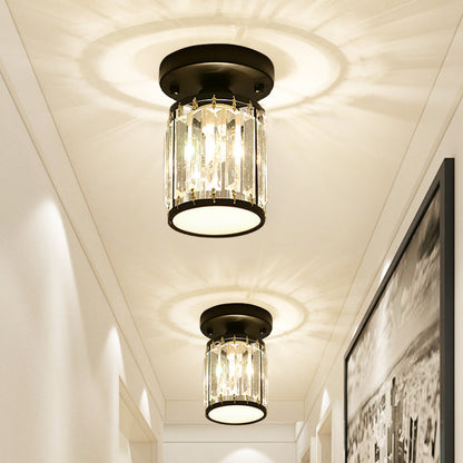 Crystal Foyer Semi-Flush Ceiling Light