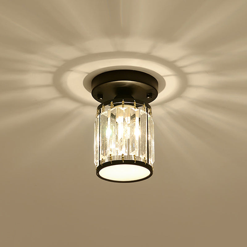 Crystal Foyer Semi-Flush Ceiling Light