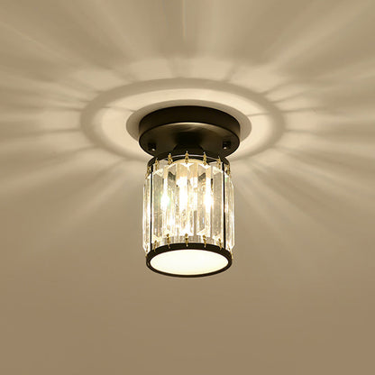 Crystal Foyer Semi-Flush Ceiling Light