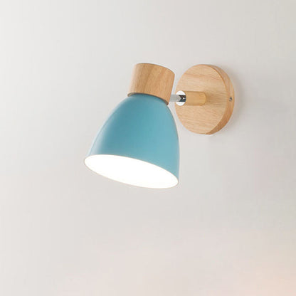 Macaron Wood and Iron Wall Sconce