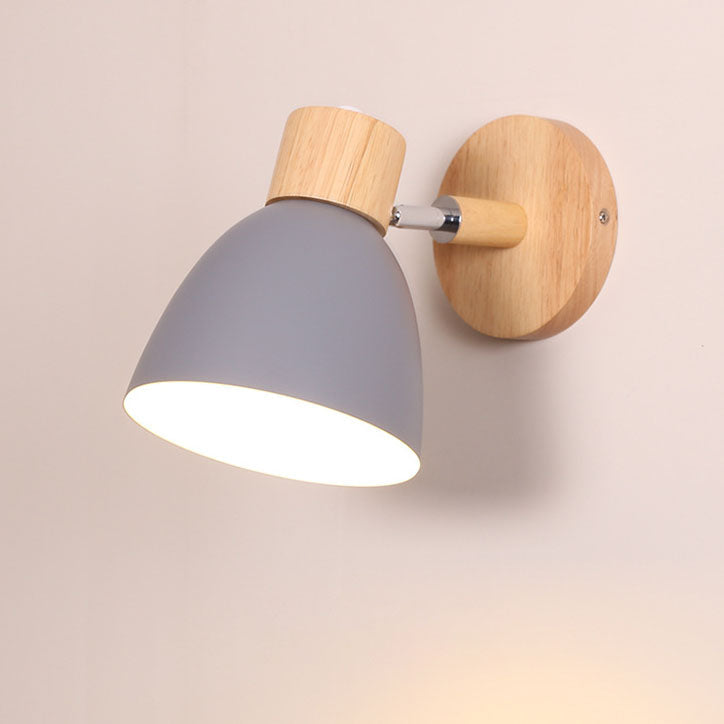 Macaron Wood and Iron Wall Sconce