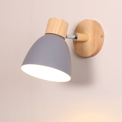 Macaron Wood and Iron Wall Sconce