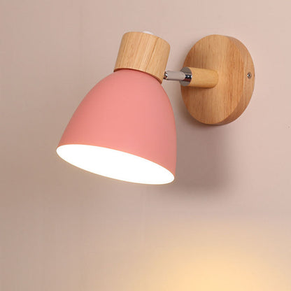 Macaron Wood and Iron Wall Sconce
