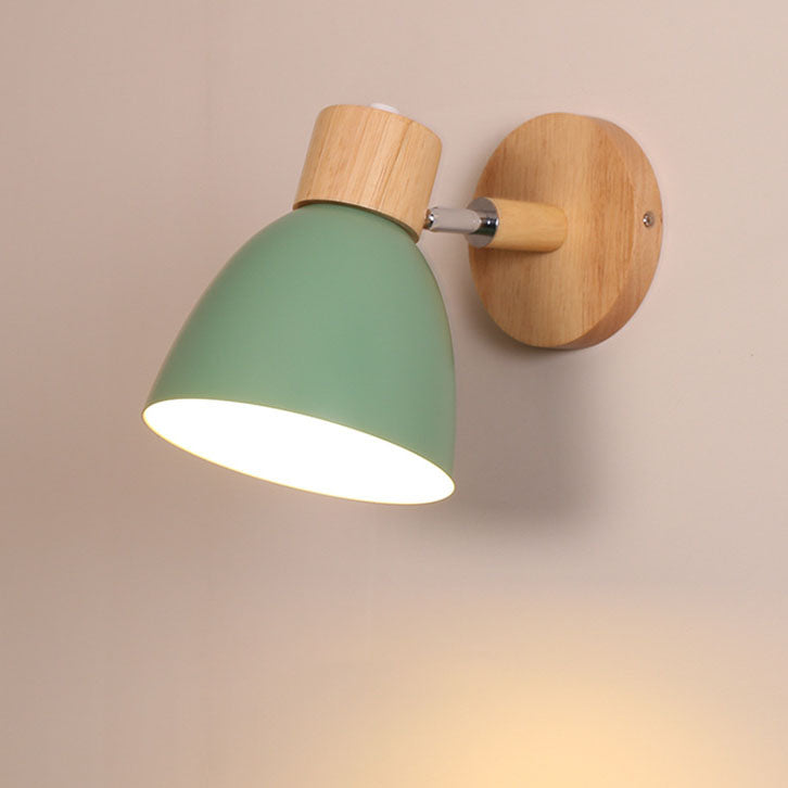 Macaron Wood and Iron Wall Sconce