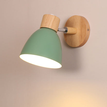 Macaron Wood and Iron Wall Sconce