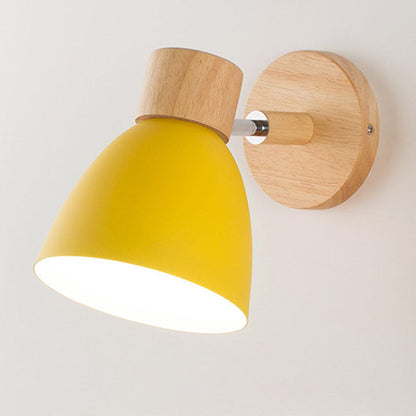 Macaron Wood and Iron Wall Sconce