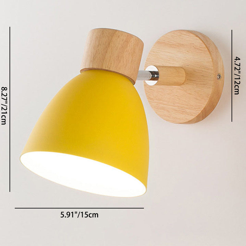 Macaron Wood and Iron Wall Sconce