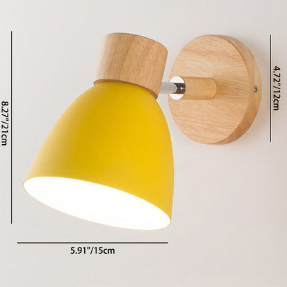 Macaron Wood and Iron Wall Sconce