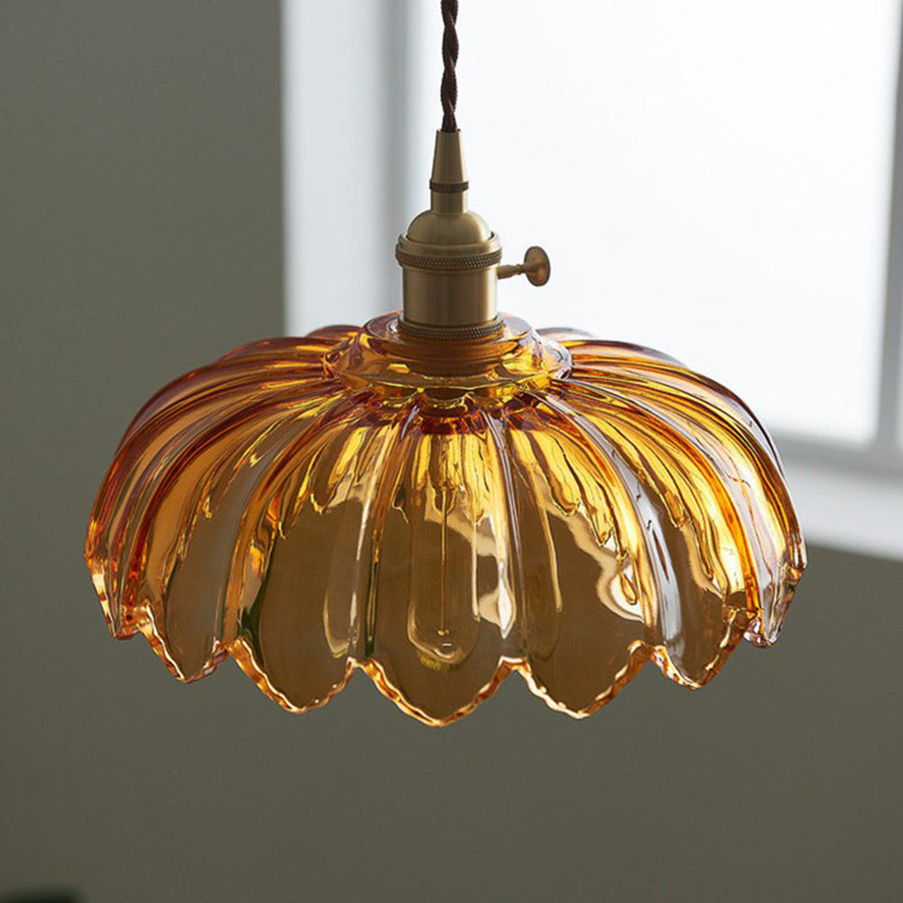 Vintage Flower Glass Pendant Lamp
