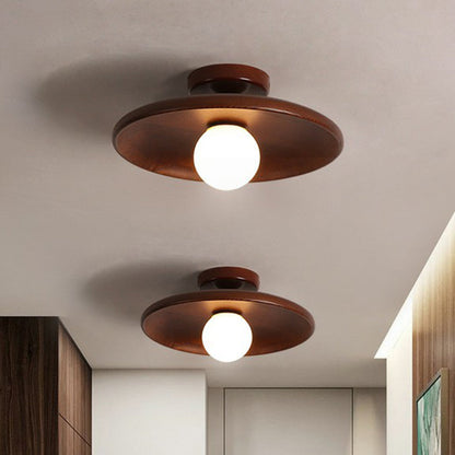 Minimalist Wooden Semi-Flush Ceiling Light