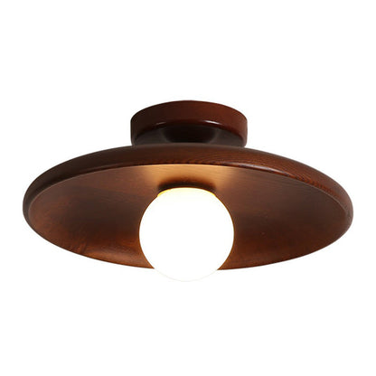 Minimalist Wooden Semi-Flush Ceiling Light