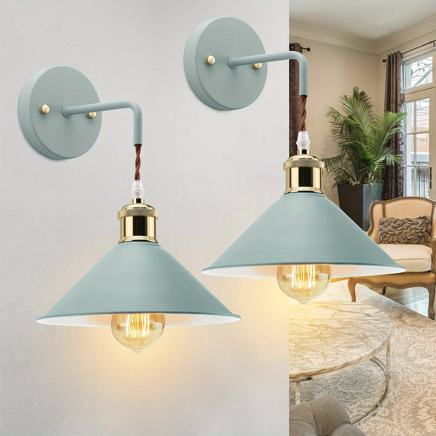 Oil-Rubbed Metal Wall Sconce, Set of 2
