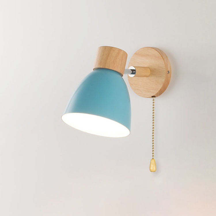 Macaron Wood and Iron Wall Sconce