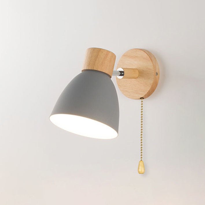 Macaron Wood and Iron Wall Sconce